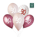 13" GEMAR RETAIL LATEX AGE 30 PINKS (6 BALLOONS PER PACK)