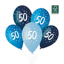 13" GEMAR RETAIL LATEX AGE 50 BLUES (6 BALLOONS PER PACK)