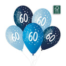 13" GEMAR RETAIL LATEX AGE 60 BLUES (6 BALLOONS PER PACK)