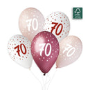 13" GEMAR RETAIL LATEX AGE 70 PINKS (6 BALLOONS PER PACK)