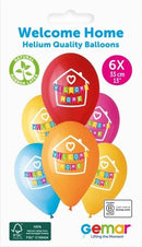 13" GEMAR RETAIL LATEX WELCOME HOME (6 BALLOONS PER PACK)