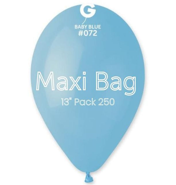 13" GEMAR MAXI BABY BLUE LATEX (250 PER BAG)