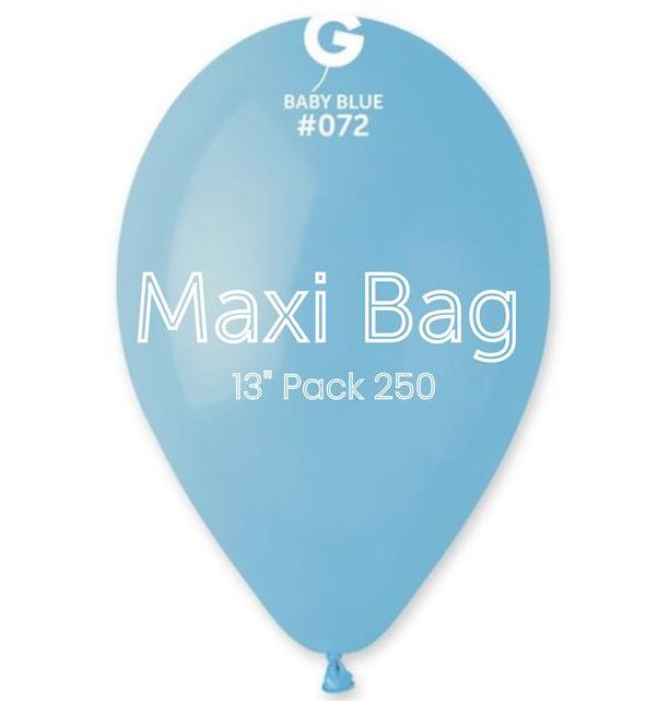 13" GEMAR MAXI BABY BLUE LATEX (250 PER BAG)