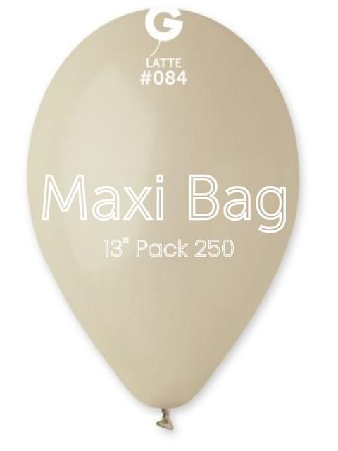 13" GEMAR MAXI LATTE LATEX (250 PER BAG)