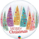 22" SINGLE BUBBLE MERRY CHRISTMAS TREES AND SNOWFLAKES