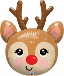 35" SHAPE RED-NOSED REINDEER HEAD FOIL