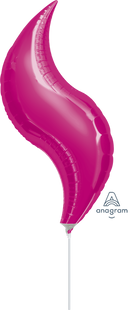 28" SHAPE CURVE FUCHSIA FOIL (PACK OF 3)