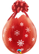 18" QUALATEX STUFFING CHRISTMAS SPARKLE SNOWFLAKES DIAMOND CLEAR LATEX (25 PER BAG)