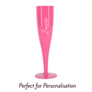10 X PINK DISPOSABLE PLASTIC CHAMPAGNE FLUTES 175ML 6OZ