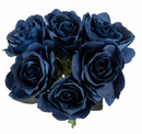 FLORAL: ELEGANZA EUGENIE ROSE BUNCH X 6 NAVY BLUE
