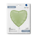 18" HEART SATIN OLIVE GREEN FOIL