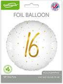 18" ELEGANT SPARKLE WHITE 16 HOLOGRAPHIC FOIL