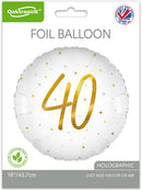 18" ELEGANT SPARKLE WHITE 40 HOLOGRAPHIC FOIL