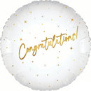 18" ELEGANT SPARKLE WHITE CONGRATULATIONS HOLOGRAPHIC FOIL