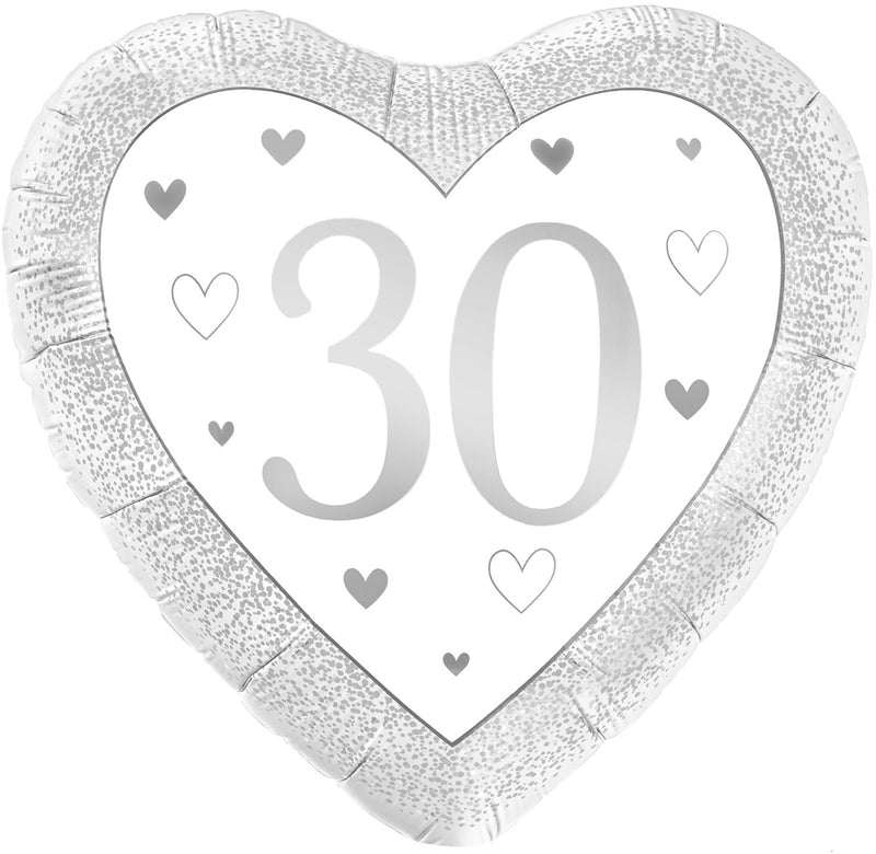 18" HEART HAPPY 30TH ANNIVERSARY FOIL