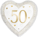 18" HEART HAPPY 50TH ANNIVERSARY GOLD FOIL
