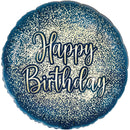18" METALLIC GLITTER BIRTHDAY NAVY GOLD FOIL