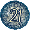 18" METALLIC GLITTER 21ST BIRTHDAY NAVY GOLD FOIL