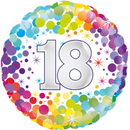 18" HAPPY 18th BIRTHDAY COLOURFUL CONFETTI FOIL