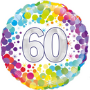 18" HAPPY 60th BIRTHDAY COLOURFUL CONFETTI FOIL