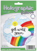 18" GET WELL SOON RAINBOW HOLOGRAPHIC FOIL