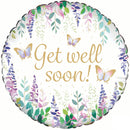 18" WATERCOLOUR FLORAL GET WELL SOON FOIL