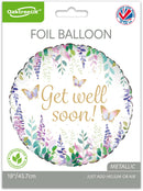 18" WATERCOLOUR FLORAL GET WELL SOON FOIL