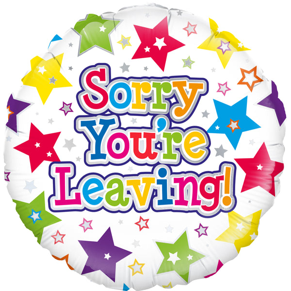 18" SORRY YOU'RE LEAVING STARS FOIL