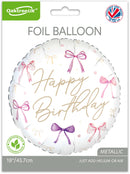 18" BOW HAPPY BIRTHDAY FOIL