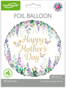 18" WATERCOLOUR FLORAL HAPPY MOTHERS DAY FOIL