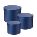 HAT BOXES: NAVY ROUND SYMPHONY HAT BOXES (SET OF 3)