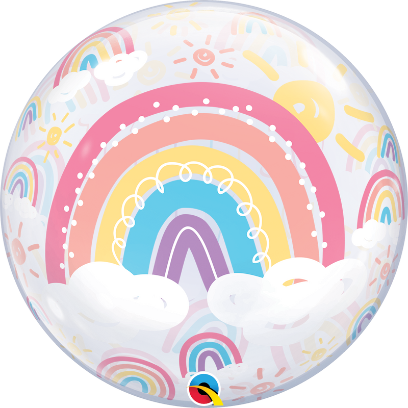 22" BUBBLE WELCOME BABY BOHO RAINBOWS