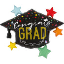 31" COLOURFUL STARS GRADUATION HAT FOIL