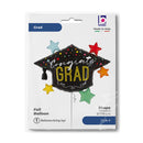 31" COLOURFUL STARS GRADUATION HAT FOIL