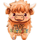 27" HIGHLAND COW HERD IT WAS YOUR BIRTHDAY FOIL