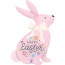 32" EASTER PASTEL PINK BUNNY FOIL