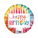 18" TIE-DYE CAKE BIRTHDAY FOIL