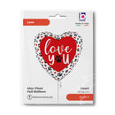 18" HEART LOVE YOU PAW PRINTS FOIL