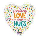 18" HEART SENDING LOVE AND HUGS FOIL
