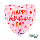 18" HEART PINK HAPPY VALENTINES DAY HEARTS FOIL