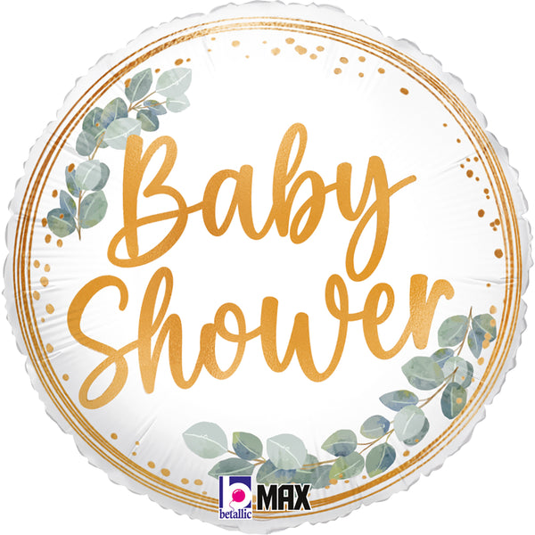 18" BABY SHOWER EUCALYPTUS FOIL