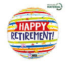18" HAPPY RETIREMENT STRIPES FOIL