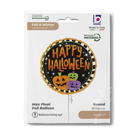 18" HALLOWEEN STRIPE PUMPKINS FOIL