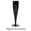 10 X BLACK DISPOSABLE PLASTIC CHAMPAGNE FLUTES 175ML 6OZ