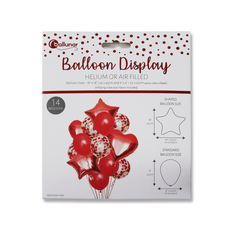 14-PIECE BALLOON BOUQUET SET RED