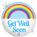 9" MINI ROUND GET WELL SOON RAINBOW FOIL