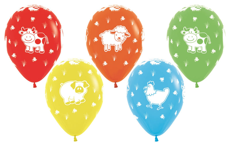 12" SEMPERTEX FARM ANIMALS FASHION ASSORTMENT LATEX (25 PER BAG)