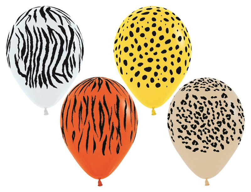 12" SEMPERTEX JUNGLE STRIPES ASSORTMENT LATEX (25 PER BAG)