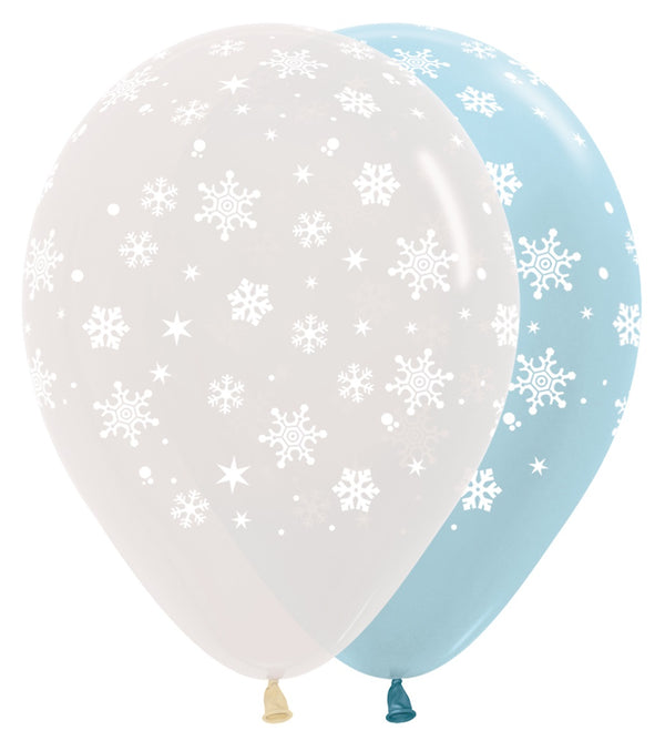 12" SEMPERTEX CHRISTMAS SNOWFLAKE ASSORTMENT LATEX (25 PER PACK)