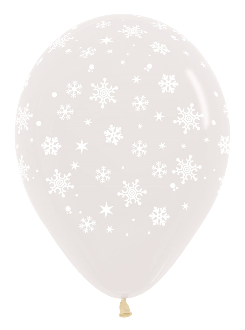 12" SEMPERTEX CHRISTMAS SNOWFLAKE ASSORTMENT LATEX (25 PER PACK)